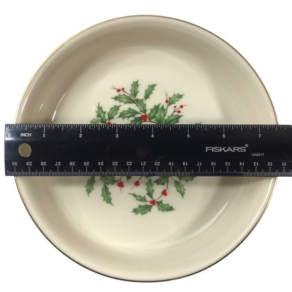 LENOX Special Holly & Berry Small Fruit Dessert Sauce Bowl Ivory with Gold Rim - Picture 3 of 8